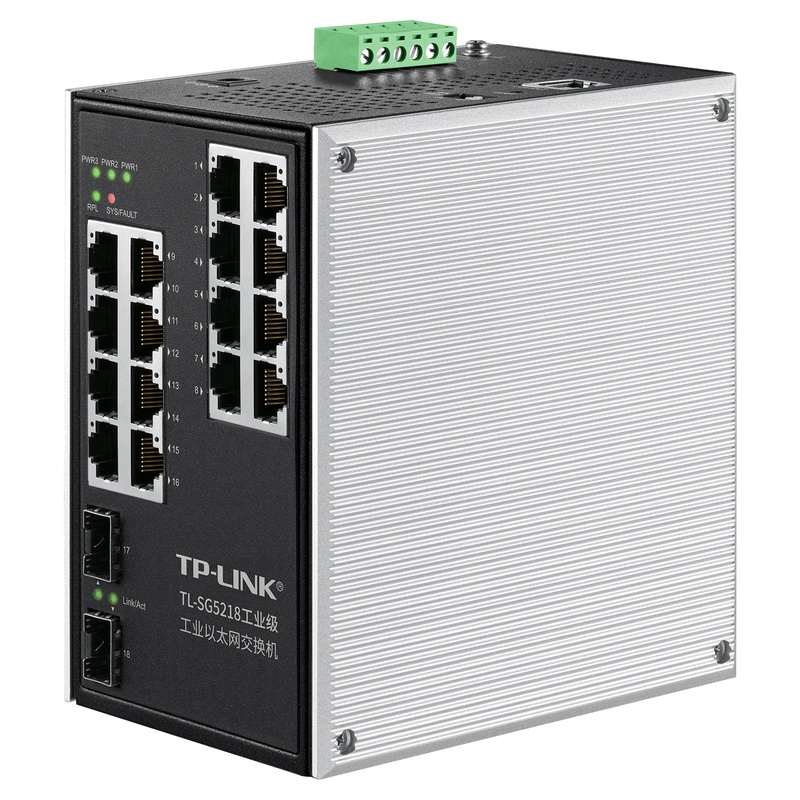 TP-LINK TL-SG5218 以太网三层交换机,带冗余电源的变电站自动化网络 18 端口网管型交换机